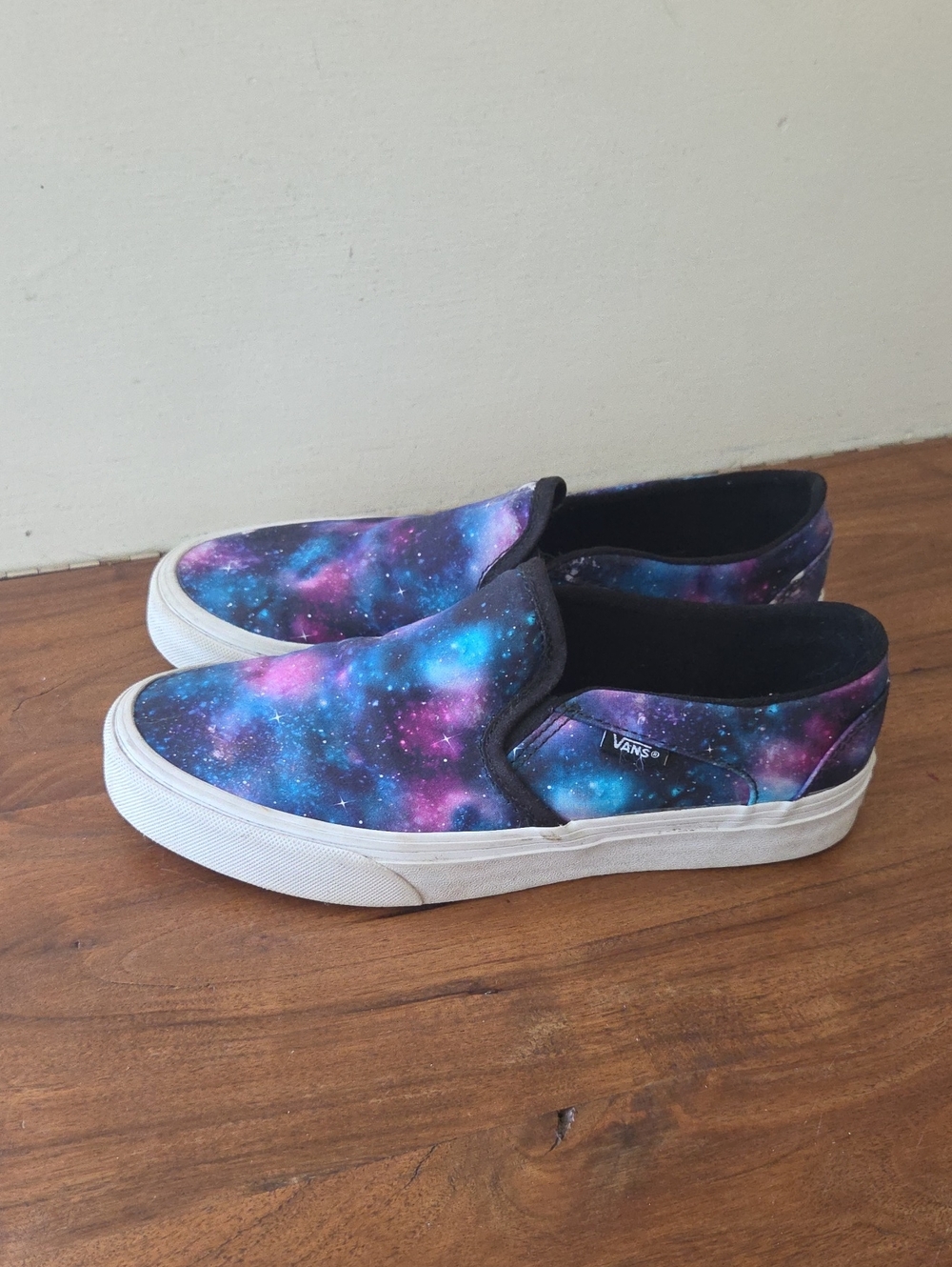 Vans Kids Slip-On Shoes SIZE 7.5 - Galaxy Print (Blue/Purple)